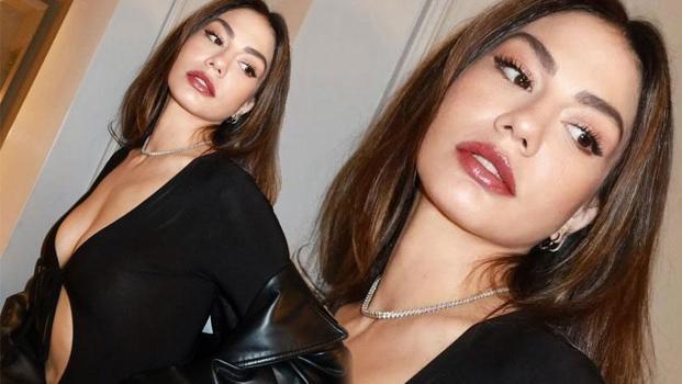 Demet Özdemir'in siyahlar içindeki pozlarına beğeni yağdı!)