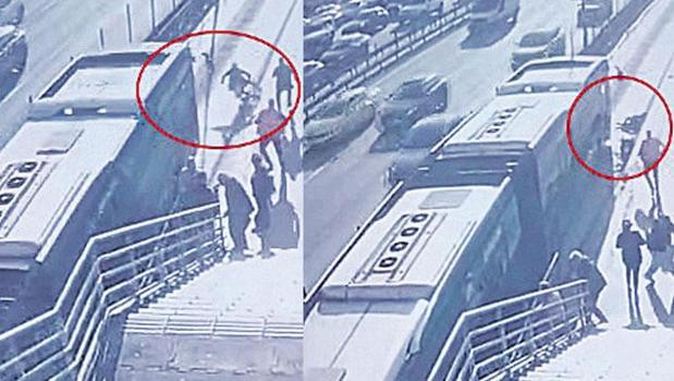 Metrobüs engelliyi ezdi)