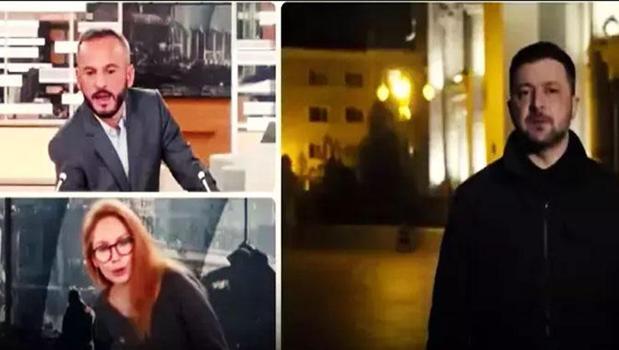 Zelenskiy ile canlı yayına bağlanan Fransız TV kanalında bomba alarmı şoku!)