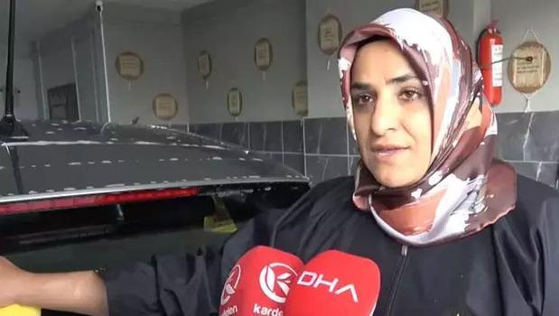 Oto yıkamacılığa kadın eli değdi!)