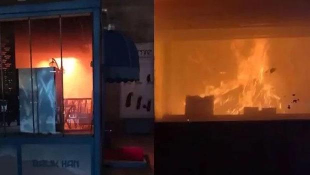 Başakşehir’de restoranda yangın çıktı! Mahsur kalanlar kurtarıldı)