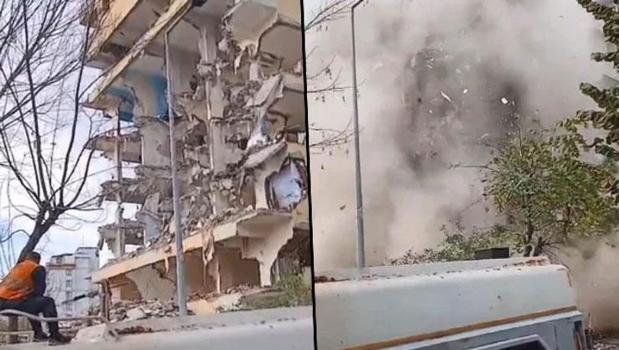 Bağcılar'da 8 katlı bina yıkım esnasında çöktü)