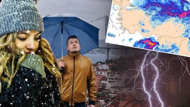 Meteoroloji saat verip uyardı! İstanbul ve Ankara dahil: Kar ve sağanak yolda!)
