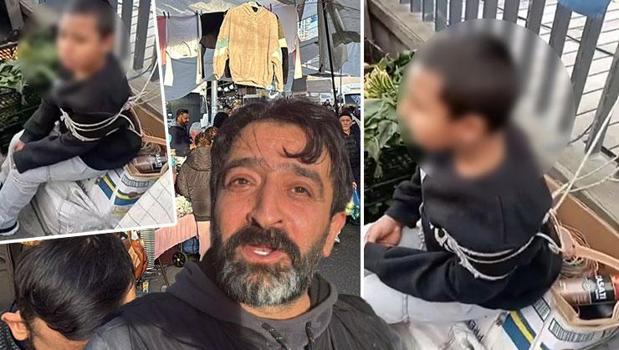 Eşofman çalan çocuğu iple bağladı! ‘Anadan doğma edeceğim’)