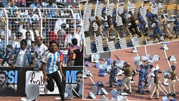 Hindistan&#x27;da &#x27;Messi&#x27; izdiham&#x131;! Ortal&#x131;k bir anda sava&#x15F; alan&#x131;na d&#xF6;nd&#xFC;)