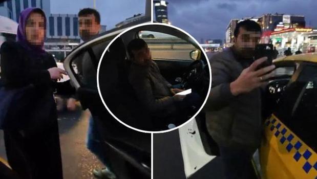 Taksiciden engelli yolculara zorbalık! Yağmur çamur dinlemedi, zorla indirdi)