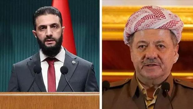 Suriye Cumhurbaşkanı Şara, KDP Başkanı Barzani ile görüştü)