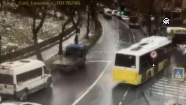 Esenler'de İETT otobüsü kontrolden çıktı, facia kıl payı atlatıldı)