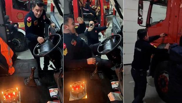 İtfaiye şoförüne yürekleri ağza getiren 'sürpriz': 'Anam anam benim evim!')