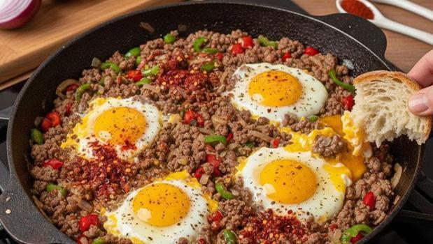 Yumurta kıramayanlar bile yapabiliyor! Size şef gibi hissettirecek soğanlı kıyma tarifi)