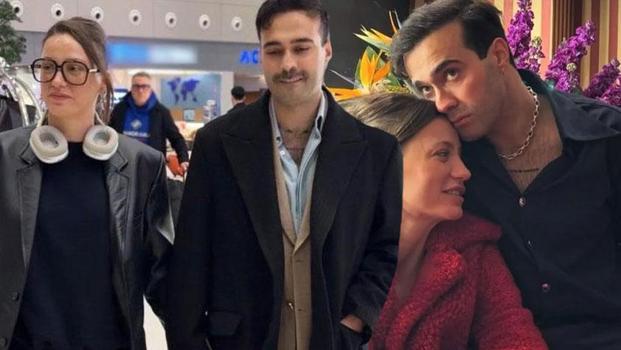 Milano’dan dönüş! Serenay Sarıkaya ve Mert Demir Türkiye'ye el ele döndü)