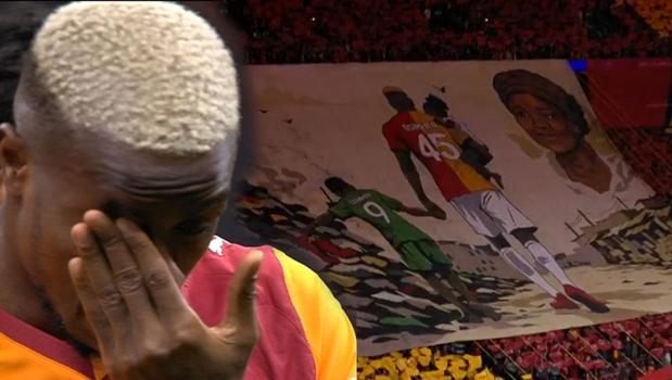 Victor Osimhen gözyaşlarına boğuldu! Galatasaray taraftarından duygusal koreografi)
