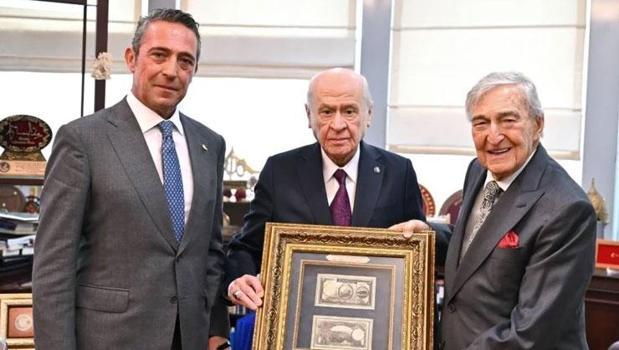 Rahmi Koç ve Ali Koç'tan Bahçeli'ye özel davet: Makamında ziyaret ettiler)