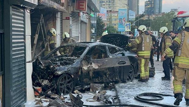 Şişli’de feci olay! Lüks araç dükkana girdi: Yaralılar var)