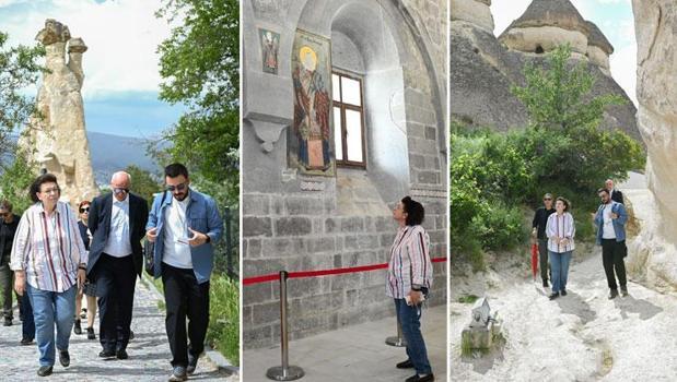 Paşabağları'ndan Meryem Ana Kilisesi'ne! Yunanistan Kültür Bakanı Kapadokya'nın hazinelerini gezdi)