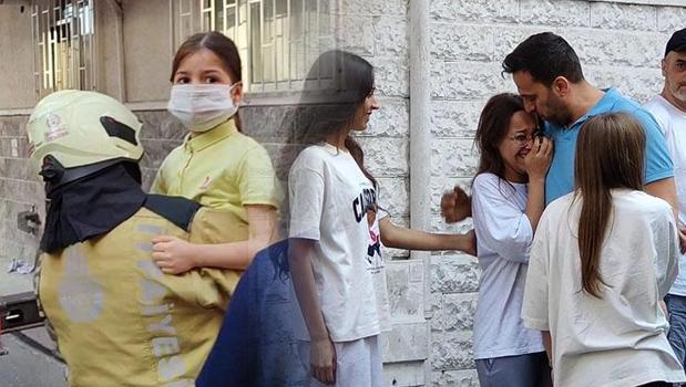 Yangından kurtarılan Beyza'nın ilk sorusu yürekleri ısıttı! İtfaiye eri sözünü tuttu)