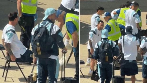 Bu kez hedefte Messi var! Üstü arandı, gülerek tepki verdi)