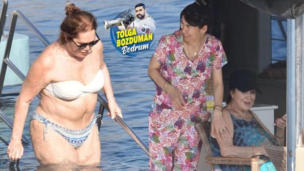 Yeşilçam'ın Sultan'ı Türkan Şoray ve kardeşi Nazan Şoray tekne tatilinde!)