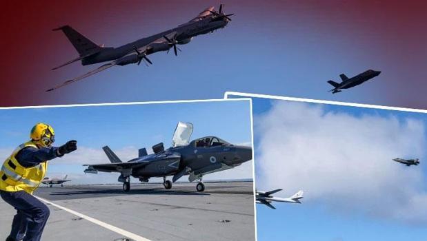 Gerilim dolu anlar! İngiliz jetleri Rus uçağına müdahale etti)