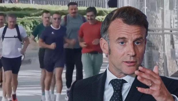 Fransa Cumhurbaşkanı Macron, zirve öncesi sabah koşusuna çıktı)