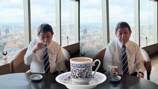 Japon Bakan Türk kahvesine hayran kaldı! 'Benzersiz, keyfi içtikten sonra da sürüyor')