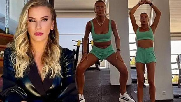 Ivana Sert'ten spor salonunda karın kaslarıyla şov!)