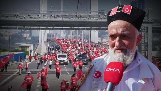 15 Temmuz yürüyüşü havadan görüntülendi: Unutmayacağız, unutturmayacağız)
