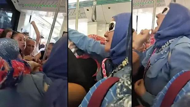 Tramvayda 'Çocuklar kalksın' kavgası ortalığı birbirine kattı!)