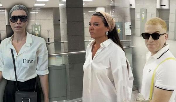 Ece Üner, Öykü Serter ve Gökhan Özoğuz Ahbap soruşturmasıyla ilgili adliyede)