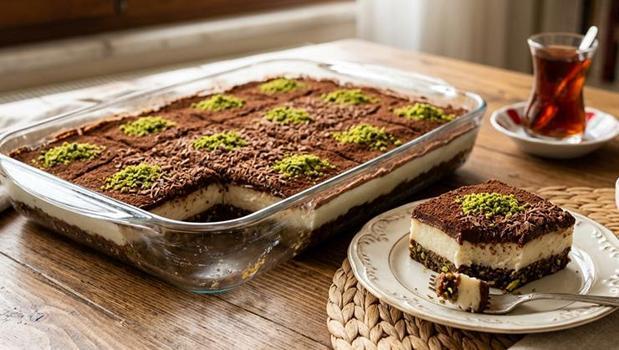 Soğuk baklava tadında borcam tatlısı: Fırın yakmadan baklava lezzetini yakalıyor, kaşık kaşık yediriyor!)
