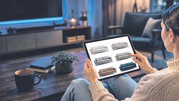 Mobilyayı internetten araştırıp mağazadan alıyoruz)
