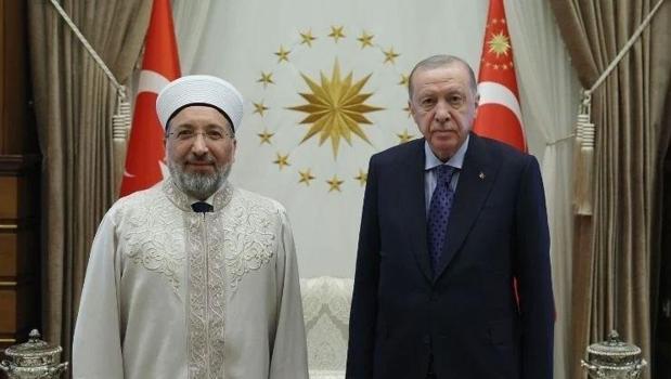 Cumhurbaşkanı Erdoğan, Diyanet İşleri Başkanı Arpaguş'u kabul etti)