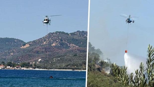 Çanakkale'de korkutan yangın! Havadan ve karadan müdahale ediliyor)