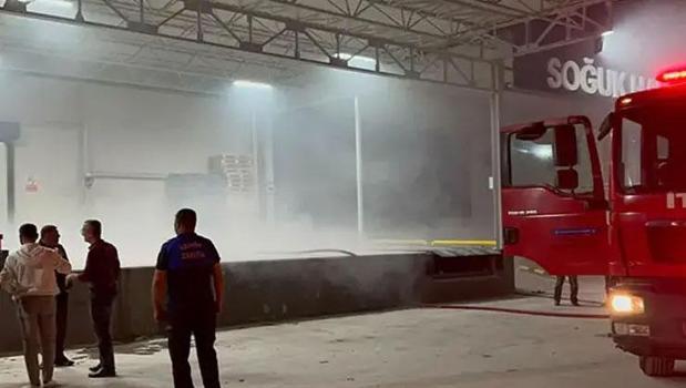 Bursa İznik'te soğuk hava deposunda yangın)