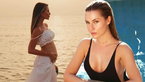 Karnı iyice belirginleşti! Chloe Loughnan'dan hamilelik pozları)