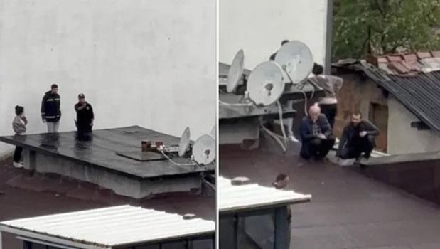 Eşi evi terk edince çatıya çıktı! Polis zor ikna etti)