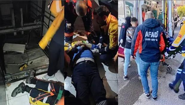 Asansör dehşeti! 3 kat aşağı düştü, 1 kişi ağır yaralandı)