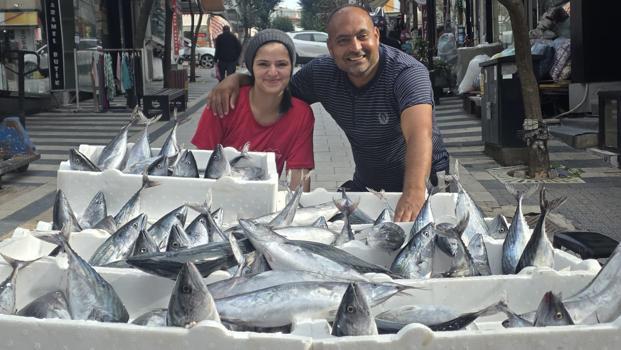 Balıkçı tezgâhlarında şok indirim! 850 gramlık palamutlar kapış kapış satılıyor)