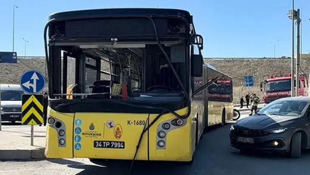 Sultangazi'de İETT otobüsü duvara çarptı! Yaralılar var)