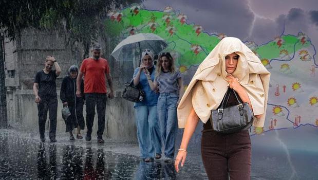 Meteoroloji'den 13 il için sarı alarm! Sıcaklık 6 derece düşüyor, sağanak geliyor)