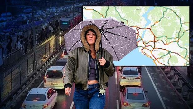 İstanbul’da trafik yoğunluğu yüzde 80’e çıktı! İş çıkışına yağmur etkisi)