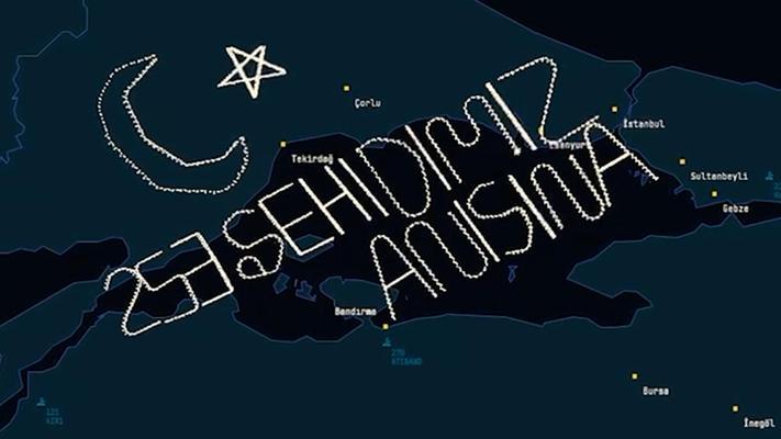 Bayraktar TB2 de görev aldı! 253 şehit için gökyüzünde ay yıldızlı anma