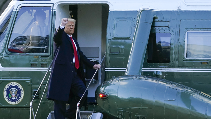 Son dakika: Donald Trump, Beyaz Saray'a böyle veda etti