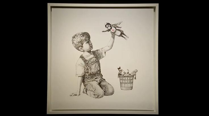 Banksy'nin sağlık çalışanlarına bağışlayacağı eseri rekor fiyata satıldı