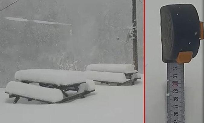 Kar kalınlığı 30 santimi geçti! Görüntüler Rize'den