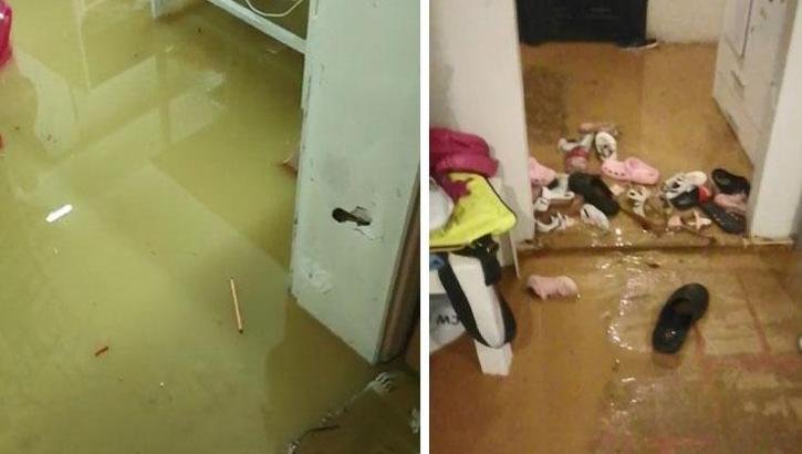 Sarıyer’de inşaattan taşan çamurlu suyun bastığı ev oturulamaz hale geldi