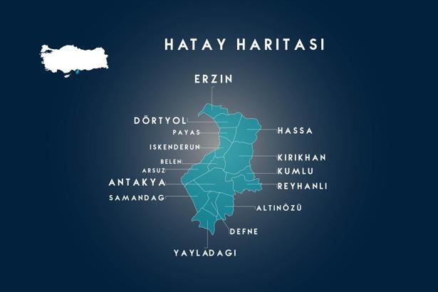 HATAY HARİTASI: Hatay ilçeleri nelerdir? Hatay hangi bölgede yer alır?