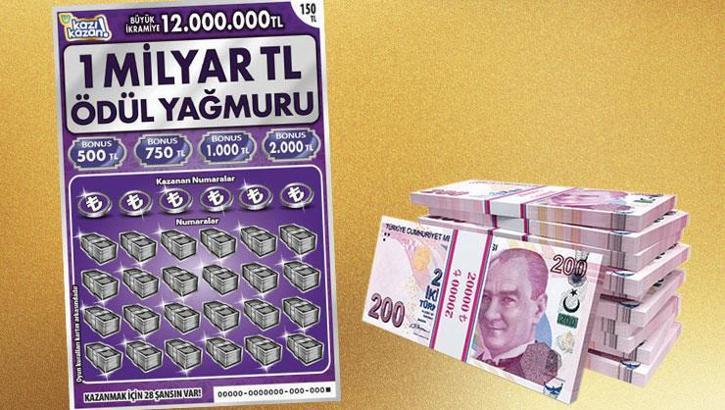 Ödül Yağmuru'ndan 12 milyon TL ikramiye toplam ödül 1 milyar TL