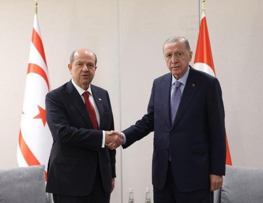 Cumhurbaşkanı Erdoğan, KKTC Cumhurbaşkanı Tatar ile görüştü