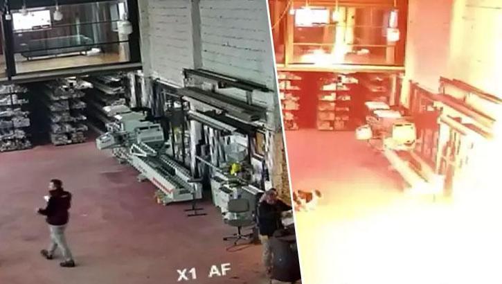 Tinerle sobayı yakmak istedi, alevler içinde kaldı! Dehşet anları kamerada